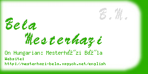 bela mesterhazi business card